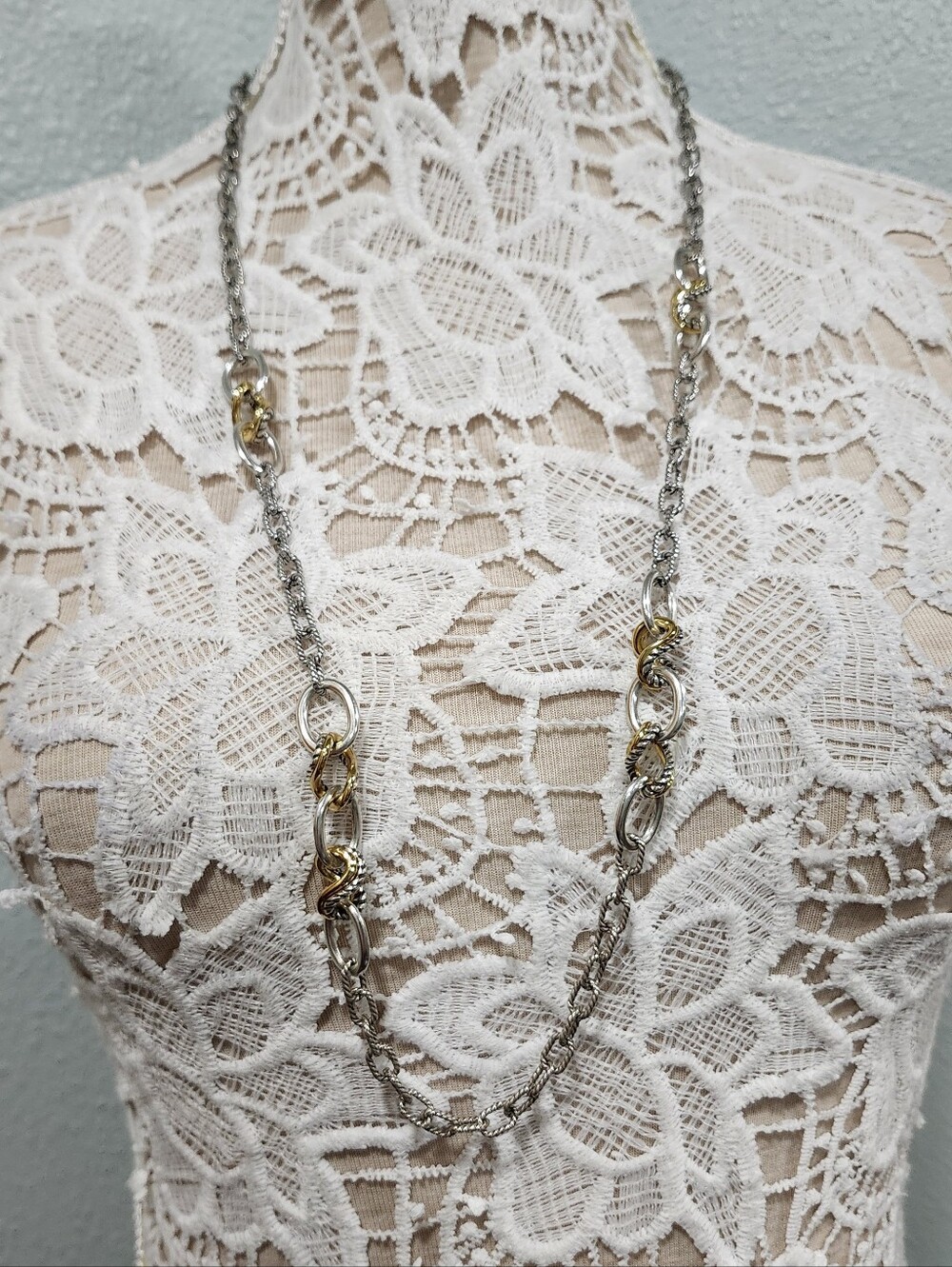 Brighton Two-Tone Long Chain Necklace  Gold & Silver